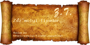 Zámolyi Tivadar névjegykártya